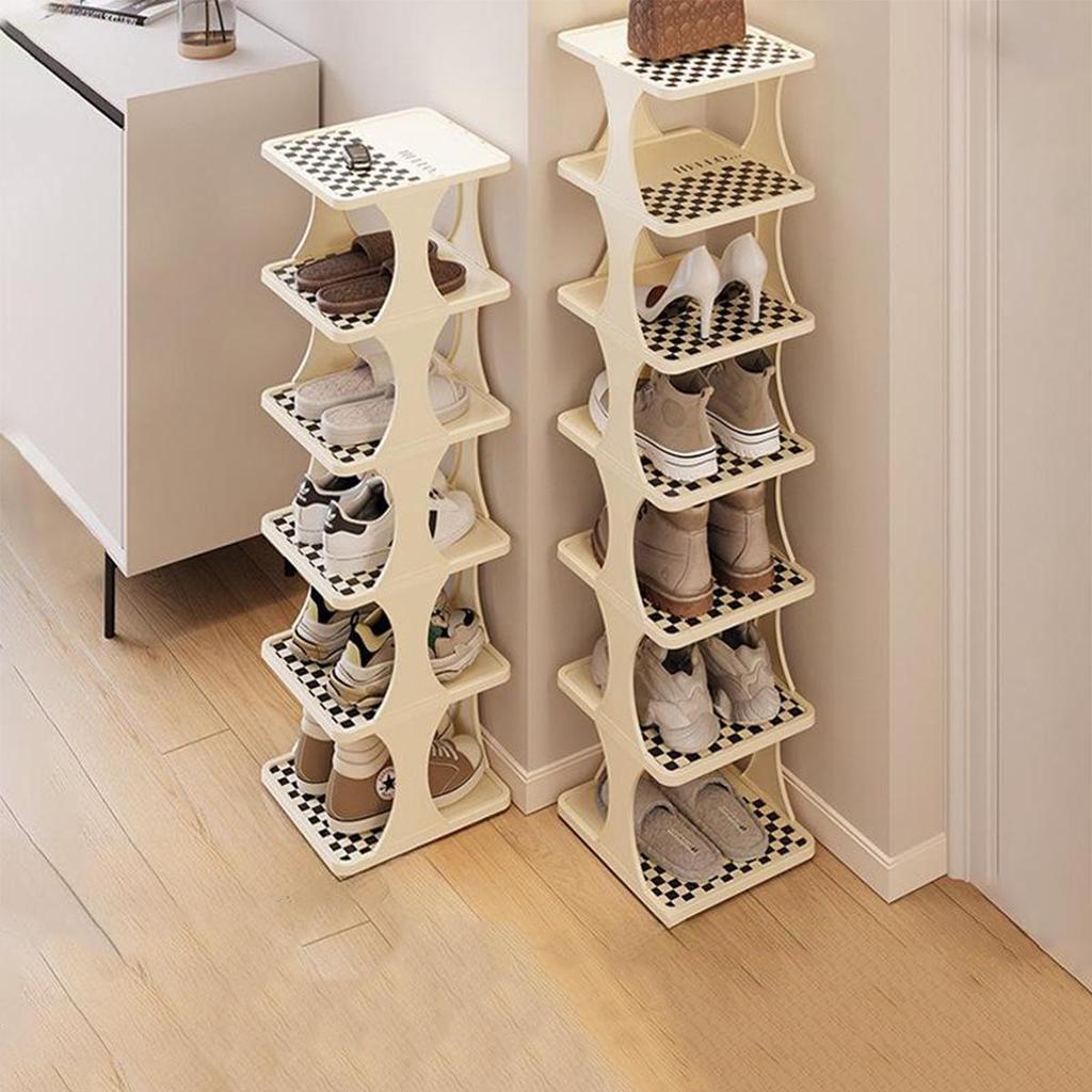 Компактная полка для обуви — идеально подходит для небольших помещений и узких проходов — многоуровневый шкаф для хранения обуви для дома, офиса или общежития
