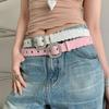 Y2K Lace Belt PU Leather Women Waistband Trend Rhinestone Belt  Jeans Accessories