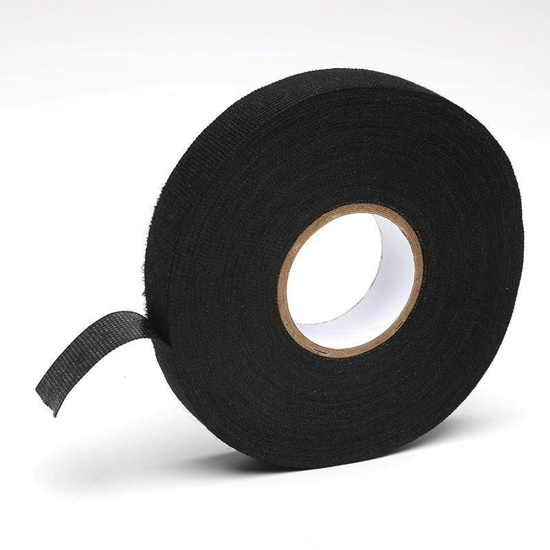 High Temperature Velvet Automotive Wire Harness Tape - Noise Dampening, Shock Absorbing, Wear & Flame Resistant (Black)