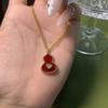 Red Gourd Necklace Femininity Light Luxury Love Diamond Collarbone Chain Valentine'S Day Gift Live Supply