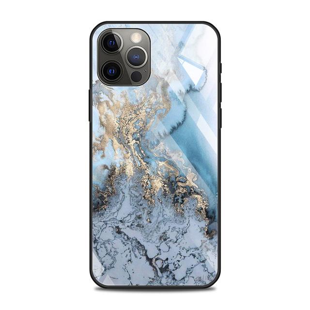 Чехол из закаленного стекла для Iphone 12 11 Pro Max 14 13 12 Mini Fundas X Xr Xs Max 8 7 6s Plus, чехол Fundas Colorfull Marble