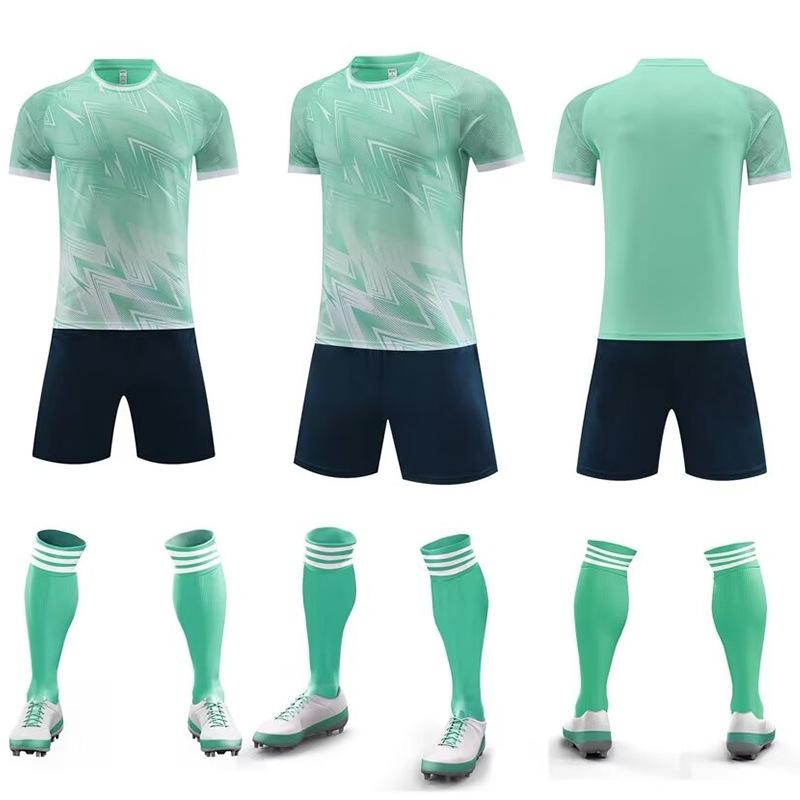 Men & Kids Breathable Short Sleeve Football Jersey Set For Team Match Training
