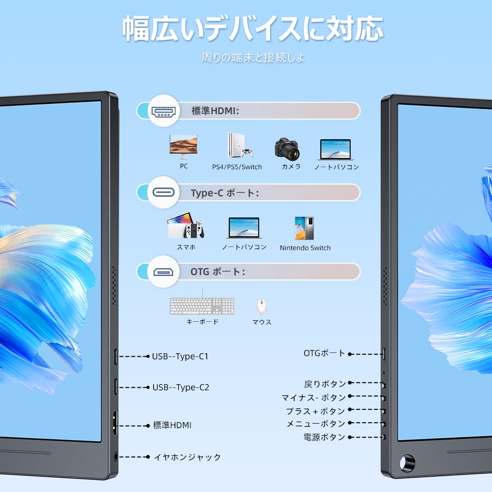 EVICIV Мобильный Настольный Портативный Игровой IPS LCD Тонкий с Отверстием для Ручки VESA Защитный USB Стандарт Совместим с и Идеален для Работы из Дома или Удаленно