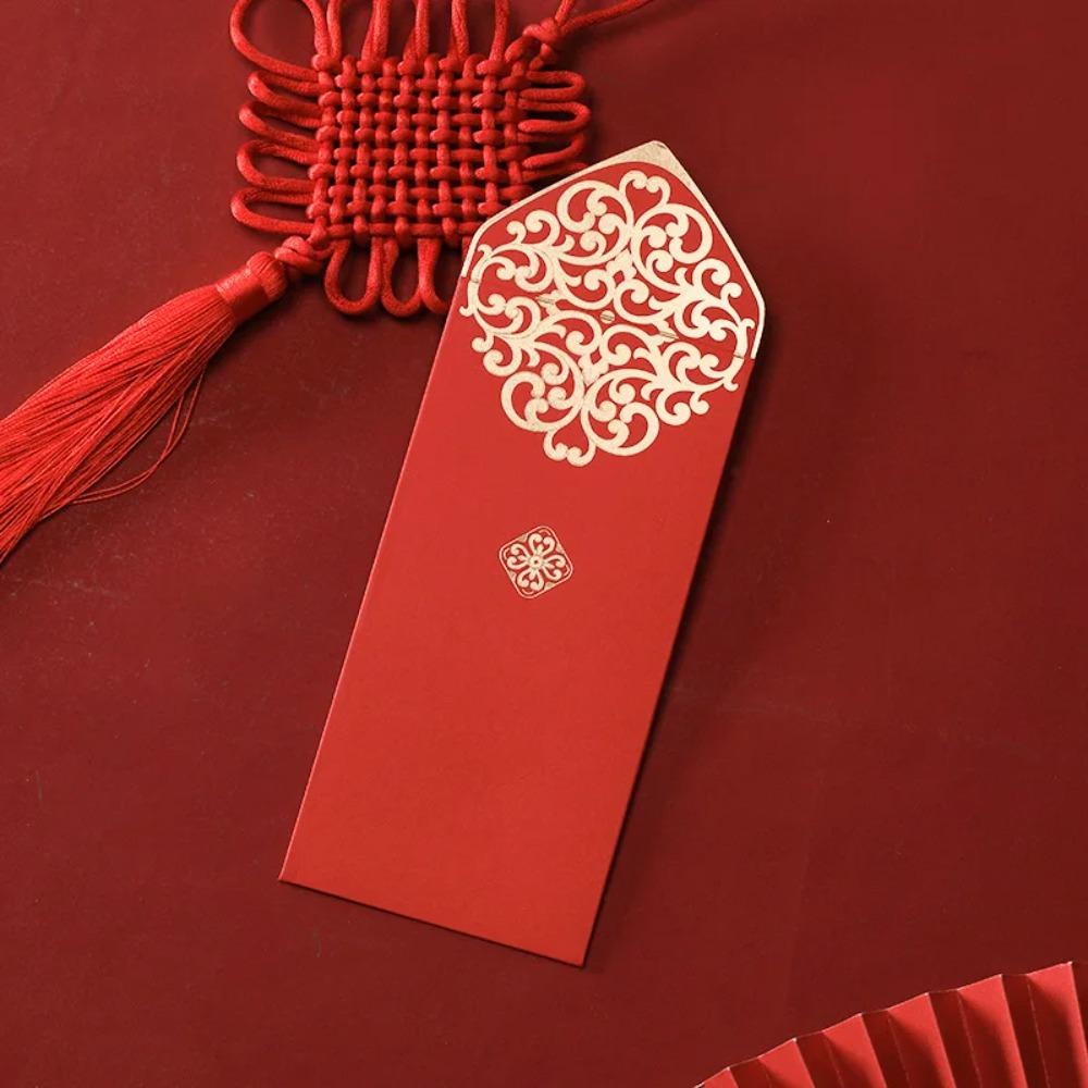 10 шт. Красные китайские конверты в простом стиле, подарочные сумки на удачу, весенний фестиваль 2024 года