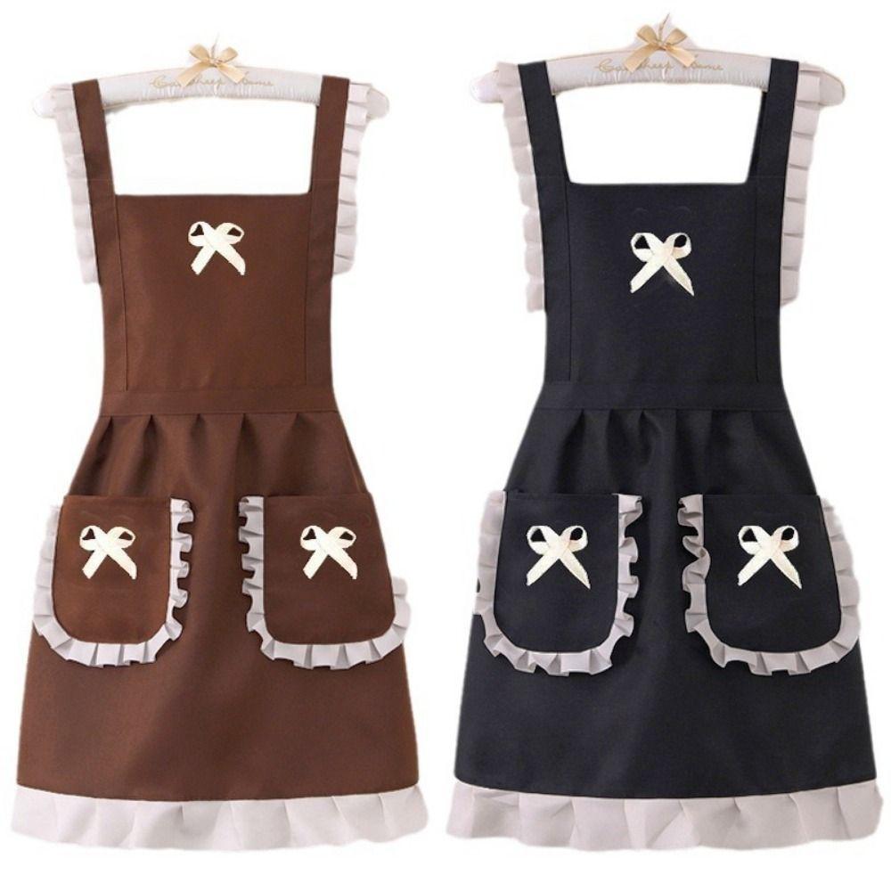 1Pcs Baking Florist Japanese Apron Cross Back Maid Dress Apron Durable Kitchen Cooking Aprons