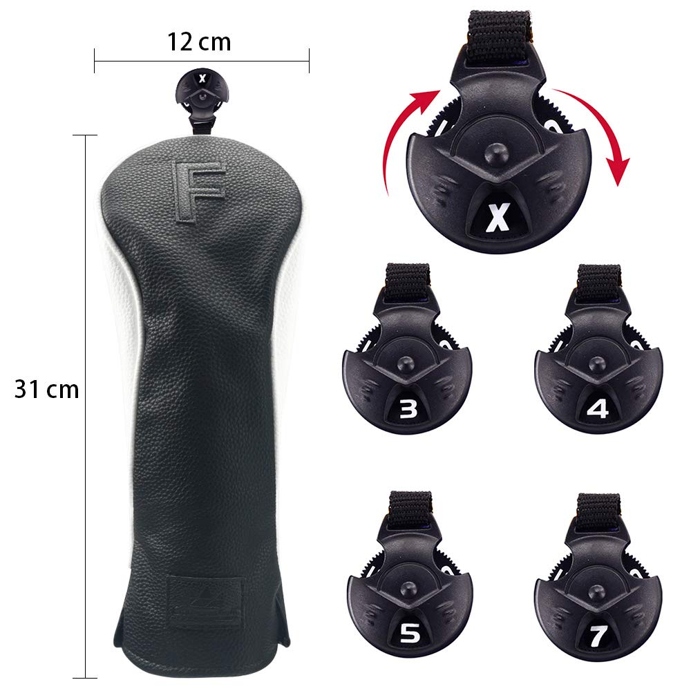 CRAFTSMAN Golf Wood Cover Head Cover Набор из 4 12 головок для гольфа Tag Club Cover из трех частей, черный (1ffx) Драйвер/Фервей Вуд/Утилиты (Число