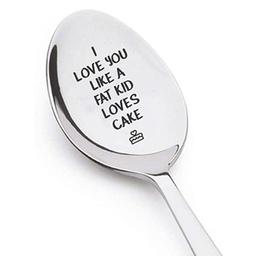 Engraved Design Key of Love Spoon Personalized Text Love Letter Spoon Romantic Gift