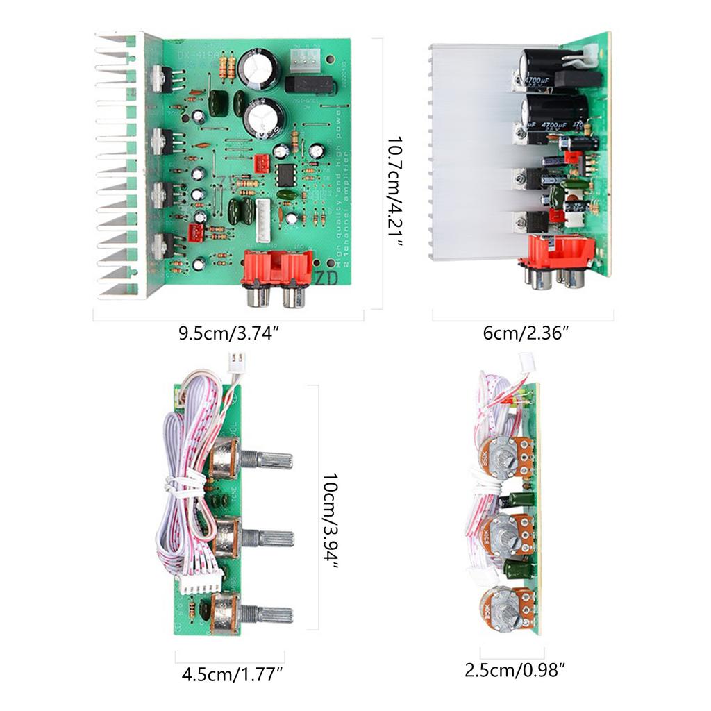 DX-418 2.1 Channel Subwoofer Amplifier Board 60Wx3 Output Power Multiple Input Interfaces Digital Power Amplifier Boards