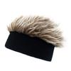 Natural Novelty Knit Fake Hair Hat Windproof Decorative Hat Beanie Wig Hat Fun Short Hair Caps