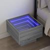 VidaXL Bedside Table with Infinity LED Sonoma Grey 40x40x30 Cm 3284068