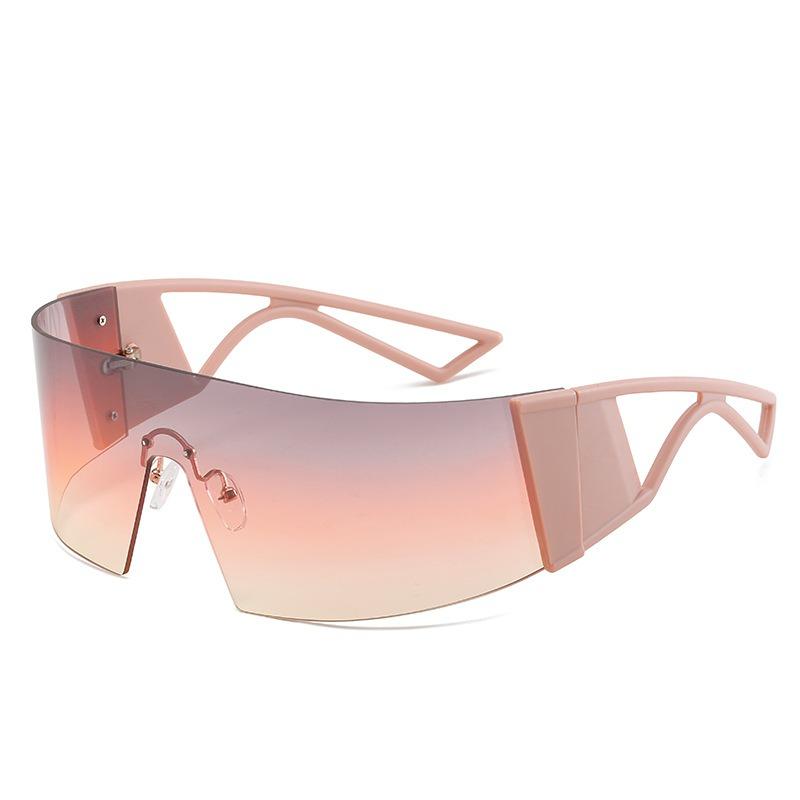 Fashion High Quality Futuristic Cool Sunglasses Personalized UV 400 Frameless One Piece Windproof Sunglasses for Women Men