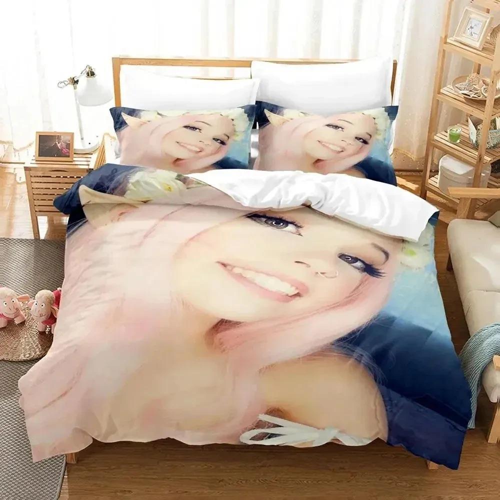 3D Печать Коллекция Постельного Белья Belle Delphine Пододеяльник Коллекция Постельного Белья Стеганое Одеяло Наволочка Одеяло Размер King Queen Коллекция Постельного Белья для Мальчиков и Взрослых