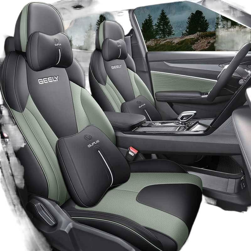 26 Geely Boyue Крутая кожаная накидка на сиденье - Полное покрытие, Подушка на сиденье автомобиля для всех сезонов, Модификация интерьера