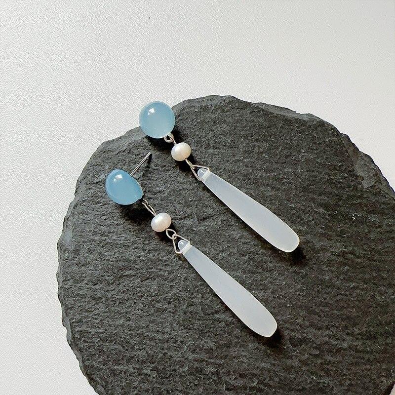 Pinkdudu Simple Light Color Style Opal Resin Drop Earrings Retro Creative Temperament Earring Clips for Women Jewelry PD1557