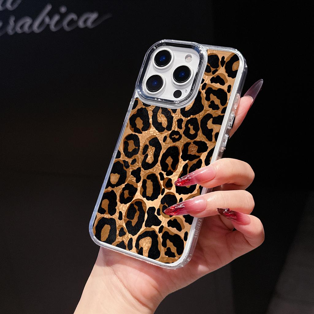 Коричнево-черный леопардовый чехол для телефона iPhone 17 Air 16E 16 15 Pro Max 14 Plus 13 12 Mini X Xs 8 7 Мягкий ТПУ чехол Аксессуар