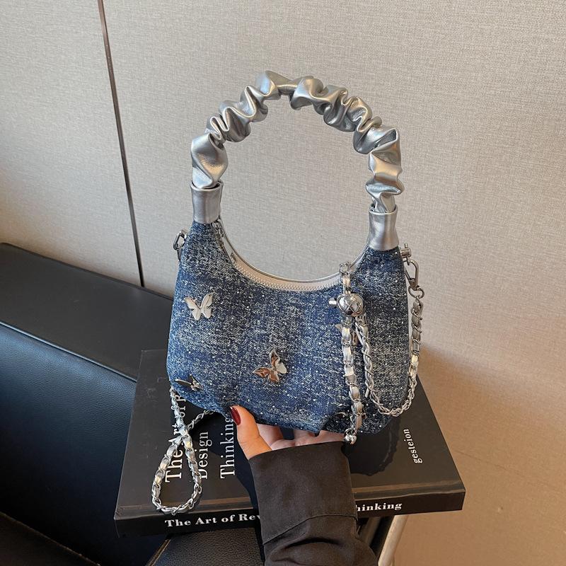 Нишевый дизайн плиссированная портативная маленькая сумка женская новая модная сумка-мессенджер на цепочке универсальная сумка-пельмень