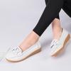 Women Flats Soft Boat Loafers For Women Genuine Leather Shoes Woman Flats Shoes Ladies Loafers Non -Slip Casual Sole Plus Size