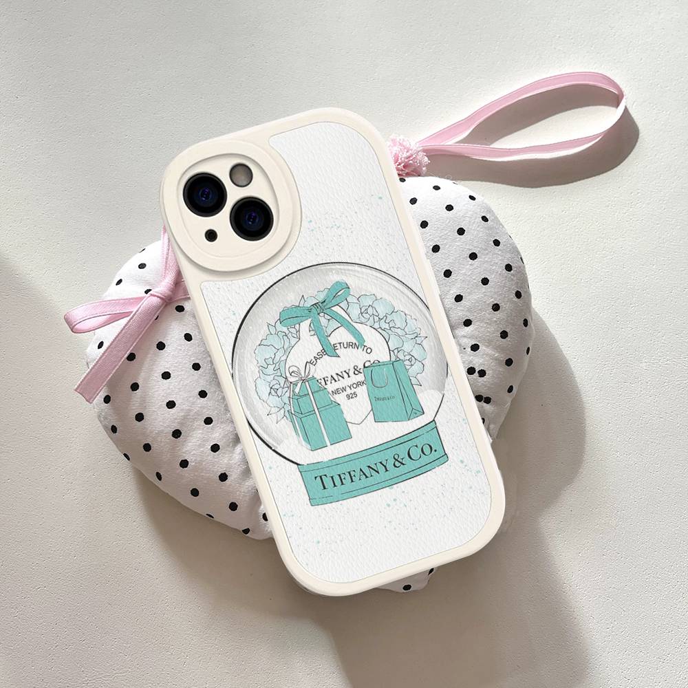 Чехол для телефона T-tiffanyS с логотипом для IPhone 11 12 13 14 15 16 Pro Max Mini Plus Мягкий кожаный чехол
