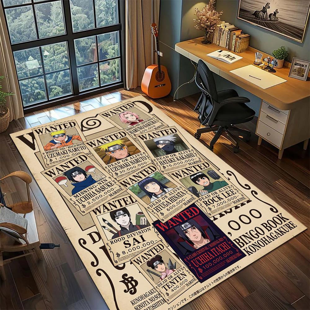Naruto Carpet Floor Mat Large Area Non Slip Washable Gamer Bedroom Home Room Decor YUN6512