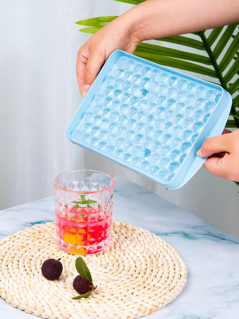 1pc Silicone Ice Cube Mold 104 Cube Ice Trays Food Grade Maker Kitchen Household Stackable Ice Trays With Covers