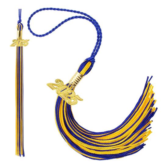 Кисточка для выпускного с подвеской 2025 года, в наличии разные цвета, стиль цветных блоков, длина 40 см, кисточка для рожка на выпускной для школьного сезона