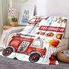 fire truck Theme Printed Blanket - Perfect for Couch, Bed, Travel & Outdoor Use | Machine Washable, Cozy & Durable.