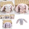 Adorable Long-eared Bunny Plush Keychain Soft Stuffed Rabbit Toy Crystal Velvet