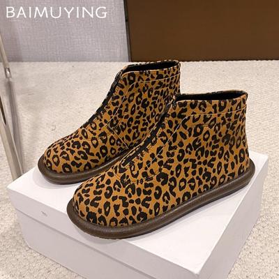 Леопардовые балетки женские модные ботильоны дизайнерские молнии замшевые повседневные туфли 2025 тренд новый бренд комфорт готика зимние ботинки женские