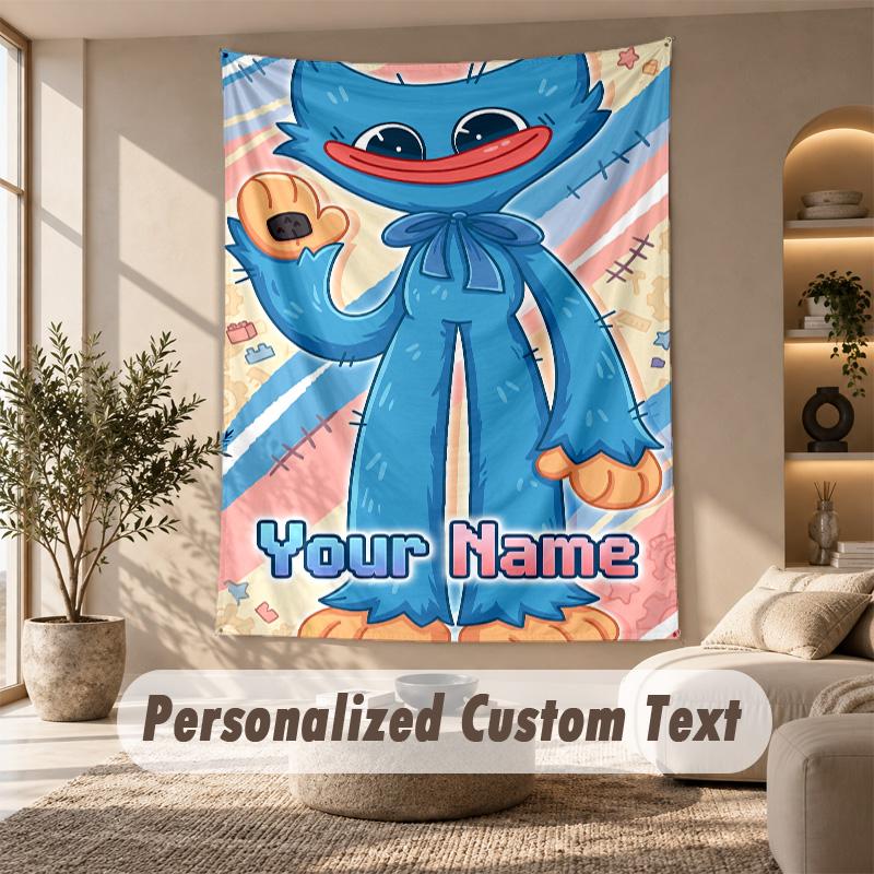 Poppy Playtime Tapestry, Personalized Custom Text, Wall Hanging Tapestry For Living Room Home Wall Decor
