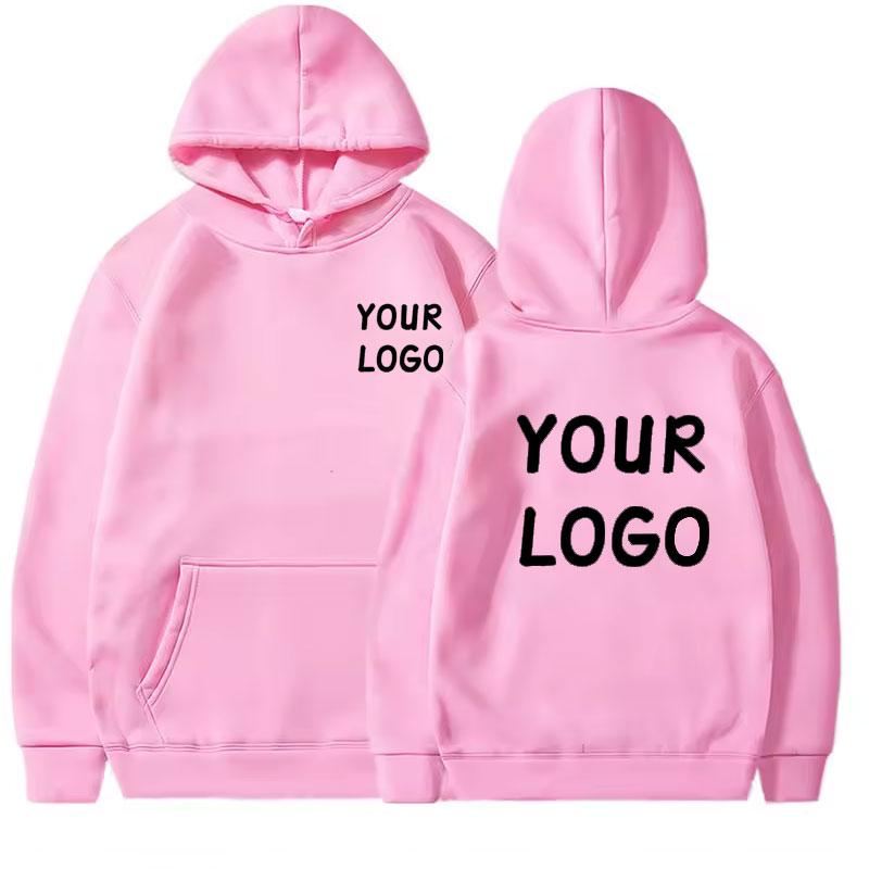 DIY03 Custom Your Brand LOGO Men Women Casual Hoodie Top Solid Color Pullover Street Personality Sweatshirt Gifts
