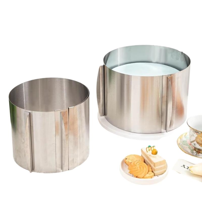 Кольца для мусса из нержавеющей стали, круглые формы со шкалой, нержавеющая регулируемая форма для выпечки, нержавеющий инструмент для украшения торта