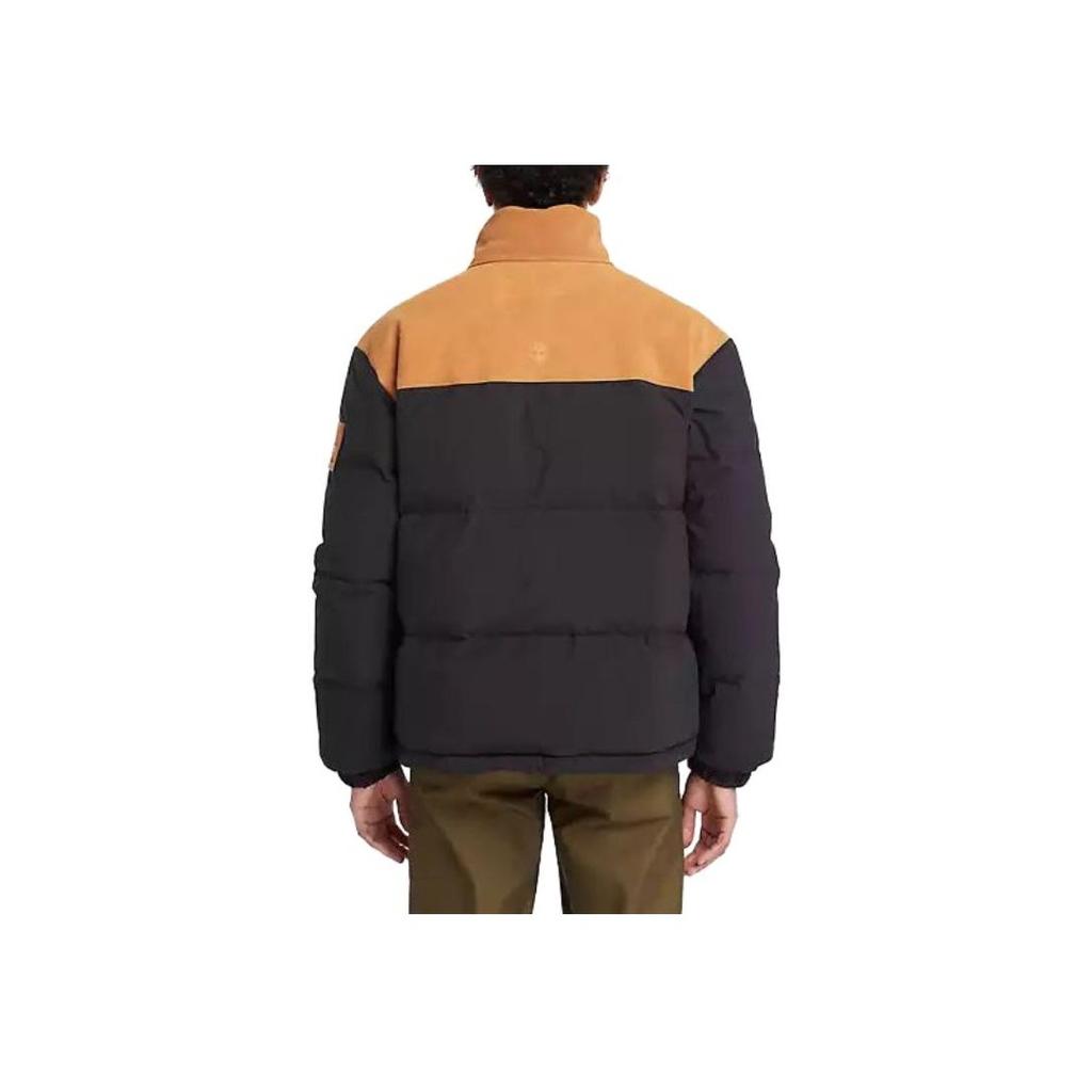 Timberland Mount Welch Water Repellent Puffer Jacket Color Block Letter High Neck Fleece Thick Jacket Men Jackets Black A6G2N-001
