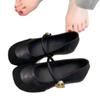 Soft leather version! French retro splicing Mary Jane shoes women's spring and autumn new one-word single shoes with shallow mouth inner height incr