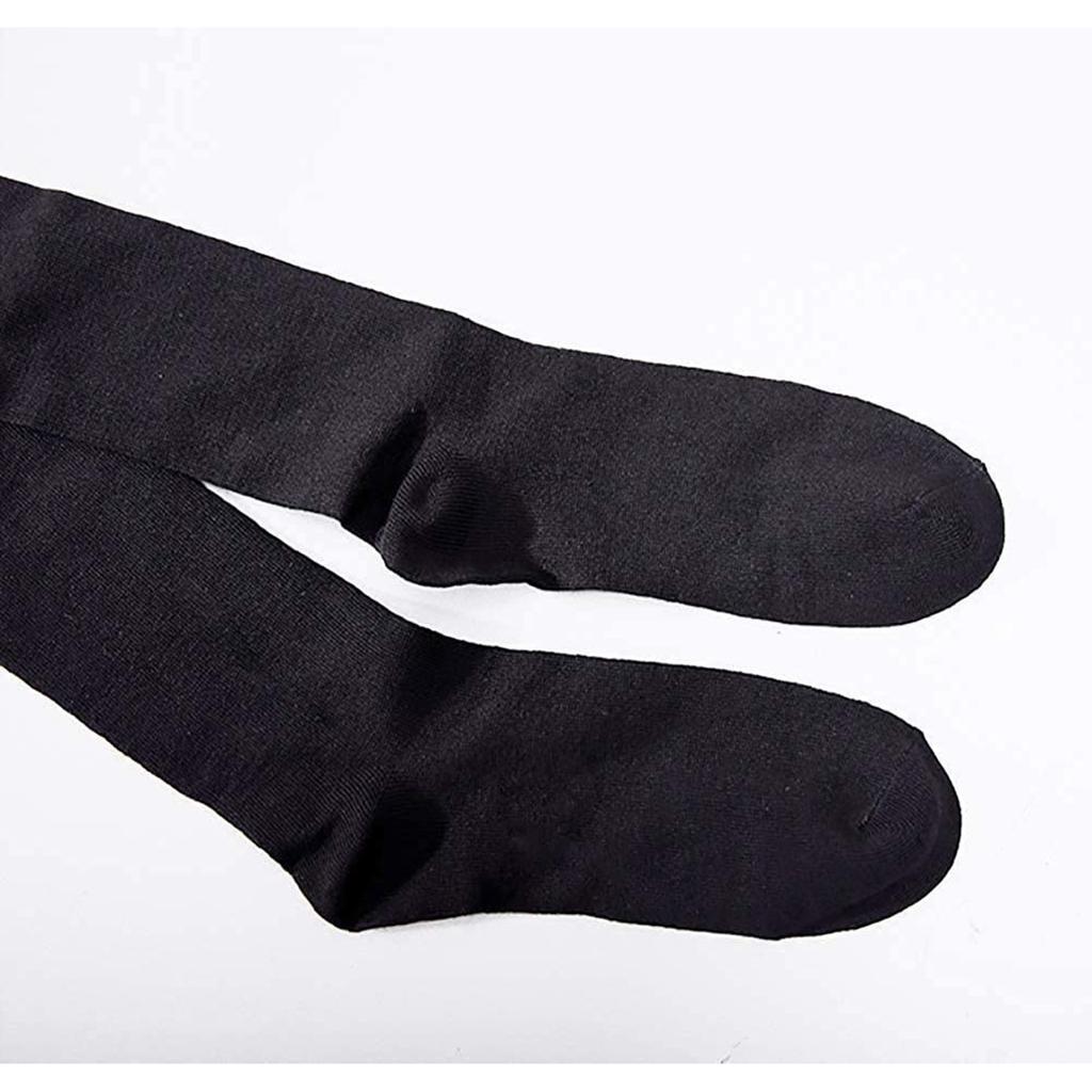 4 Pairs Women's Cotton Knee High Socks, Casual Solid Knit Knee Socks (black)