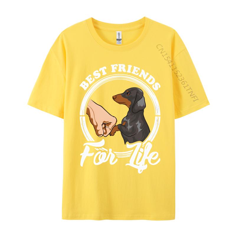 Dachshund Lover Best Friends life Vintage Tshirt Wholesale Europe T Shirt Cotton Unisex Tops Tees 3d Printed T Shirts