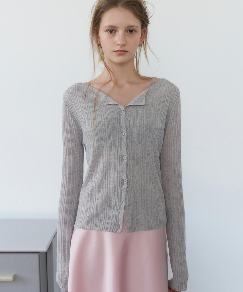 LETTERA Ribbed Slim Cardigan