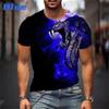 Футболка с принтом змеи 3D, мужская летняя, с коротким рукавом, круглым вырезом, повседневная, мужская, хип-хоп, уличная одежда
