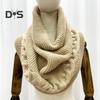 Winter Wool Knitting Scarf Women Men Solid Color Dual Use Shawl Scarf Twist Texture Versatile Warm Hat Scarf