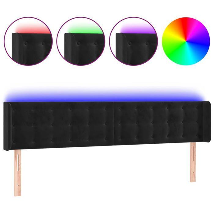 VidaXL LED Headboard Bedroom Furniture Double Bed Accessory Head of Bed Frame Interior Black 3123726