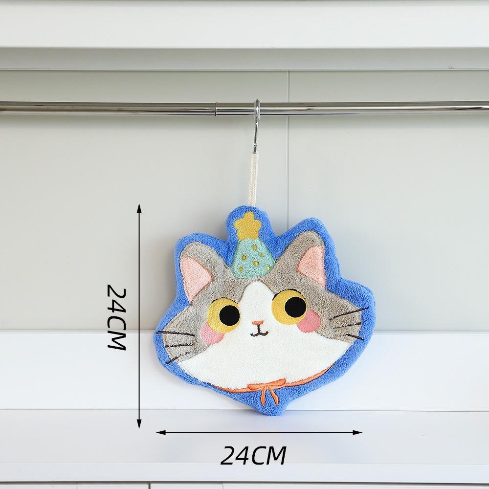 Coral Fleece Toilet Handkerchief Cute Cat Washcloth New Bathroom Kerchief  Kitchen