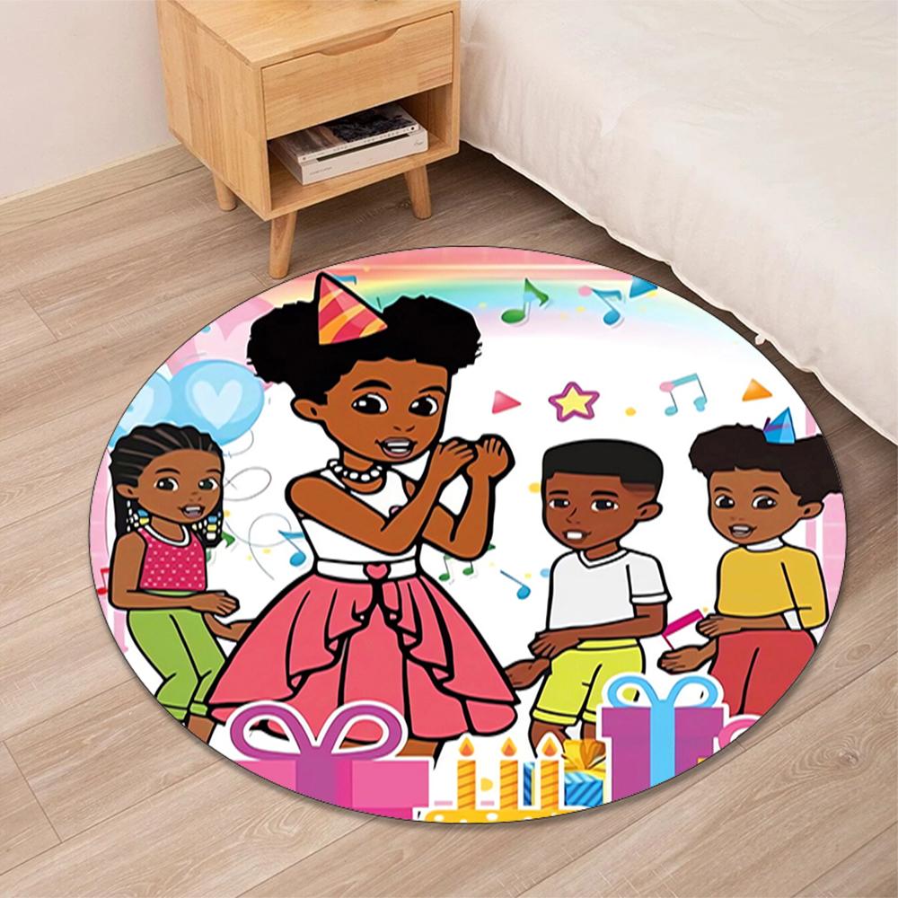 Gracie's Corner Printed Round Rug Carpet Chair Rug Area Rug Entryway Doormats,for Office Chair Living Room Bedroom Kitchen Room.