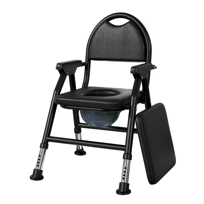 Складное сиденье для унитаза, регулируемый мягкий взрослый комод, портативный, прочный, для пожилых, беременных, съемные нескользящие ножки