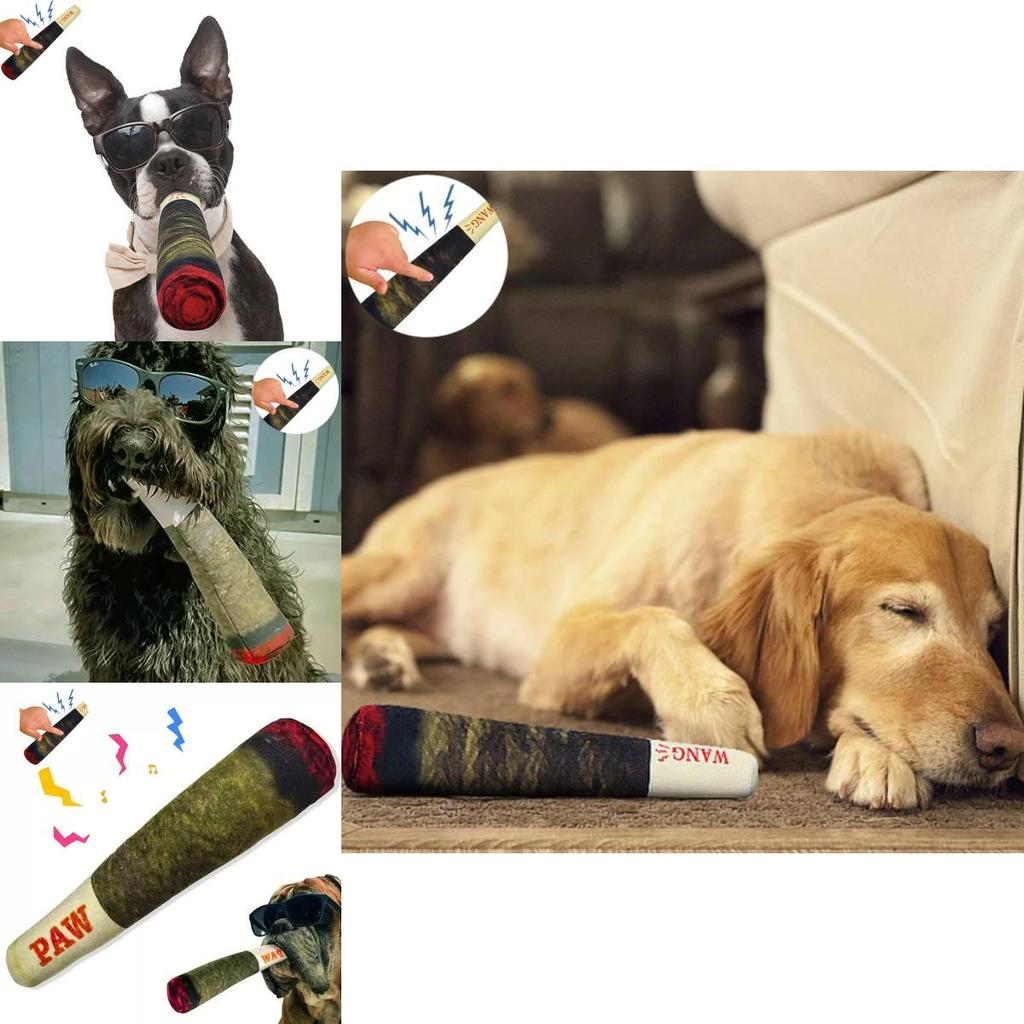 Lifelike Green Cigar Dog Toy Crafted From Premium Plush For Happy Pets