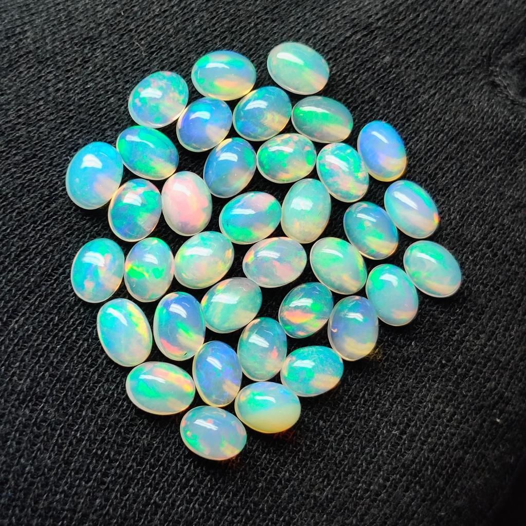 AAA Quality Oval Shape Multi Fire 9x7 MM Opal Cabochon, Healing Stone, Natural Opal Gemstone Lot.