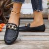 Fashion Plus Size Women's Casual Shoes Autumn New Style Round Head Shallow Chain Flat Bottom Loafers Women Shoes Size 36-43