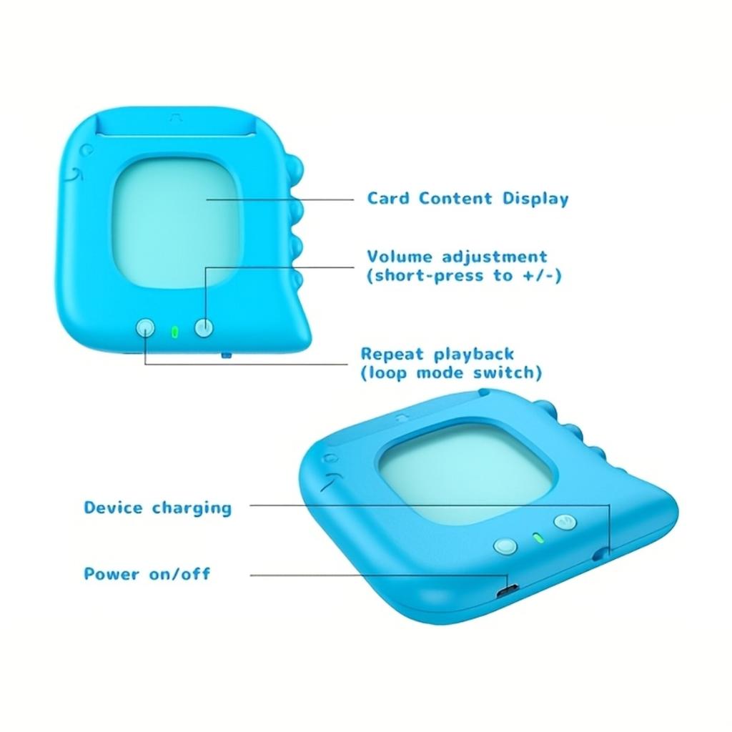 Educational Flash Card Toy Language Learning Device with Insertable Picture Cards for Early Childhood Cognitive Development and Vocabulary Building