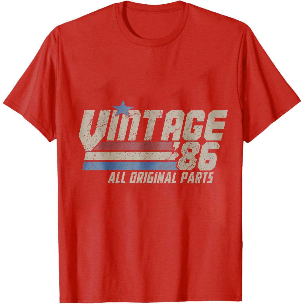 Vintage 86 All Original Parts Summer Men TShirt Retro American Style Casual Wear For Birthday Gift For Him