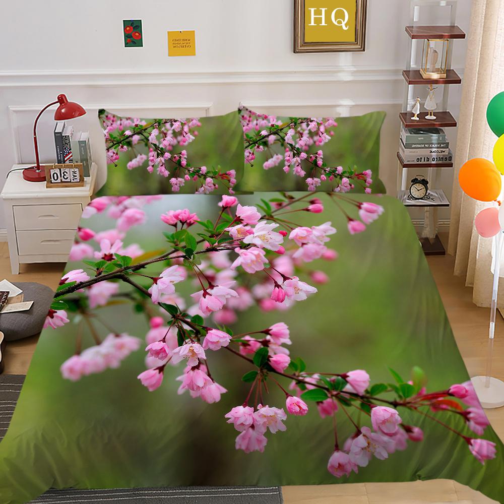 Домашнее постельное белье с цветочным принтом, полноразмерные покрывала из микрофибры, высокое качество, дизайн, декор для спальни для девочек