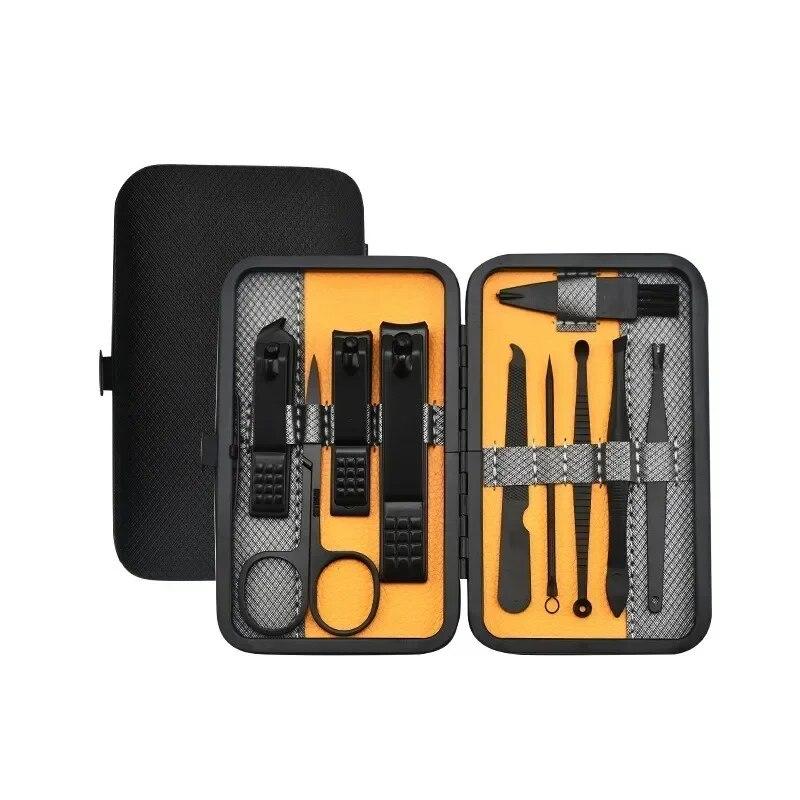 10/15/25 шт. Полный функциональный комплект Профессиональные педикюрные наборы из нержавеющей стали Машинки для стрижки ногтей с портативным чехлом Идея Подарочный маникюрный набор