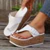 Fashion 2024 New Summer Large Size Slippers Casual Fashion Wide Edge Women's Thick Sole Slippers